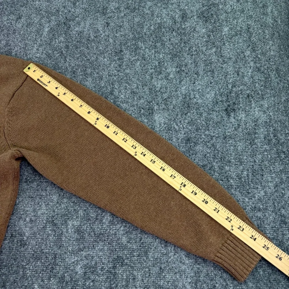LL Bean Sweater Mens XL Reg Light Brown Cotton Knit Full Zip Mock Neck‎ Pockets